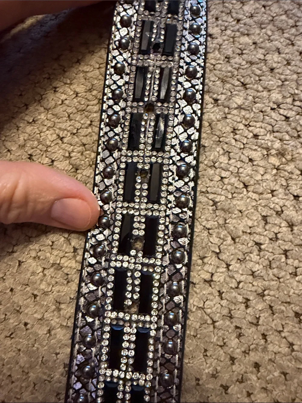 Nocona Ladies Studded Lizard Western Belt N320004601 XL 100% Genuine Leather